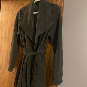 Sweatshirt coat with tie-belt